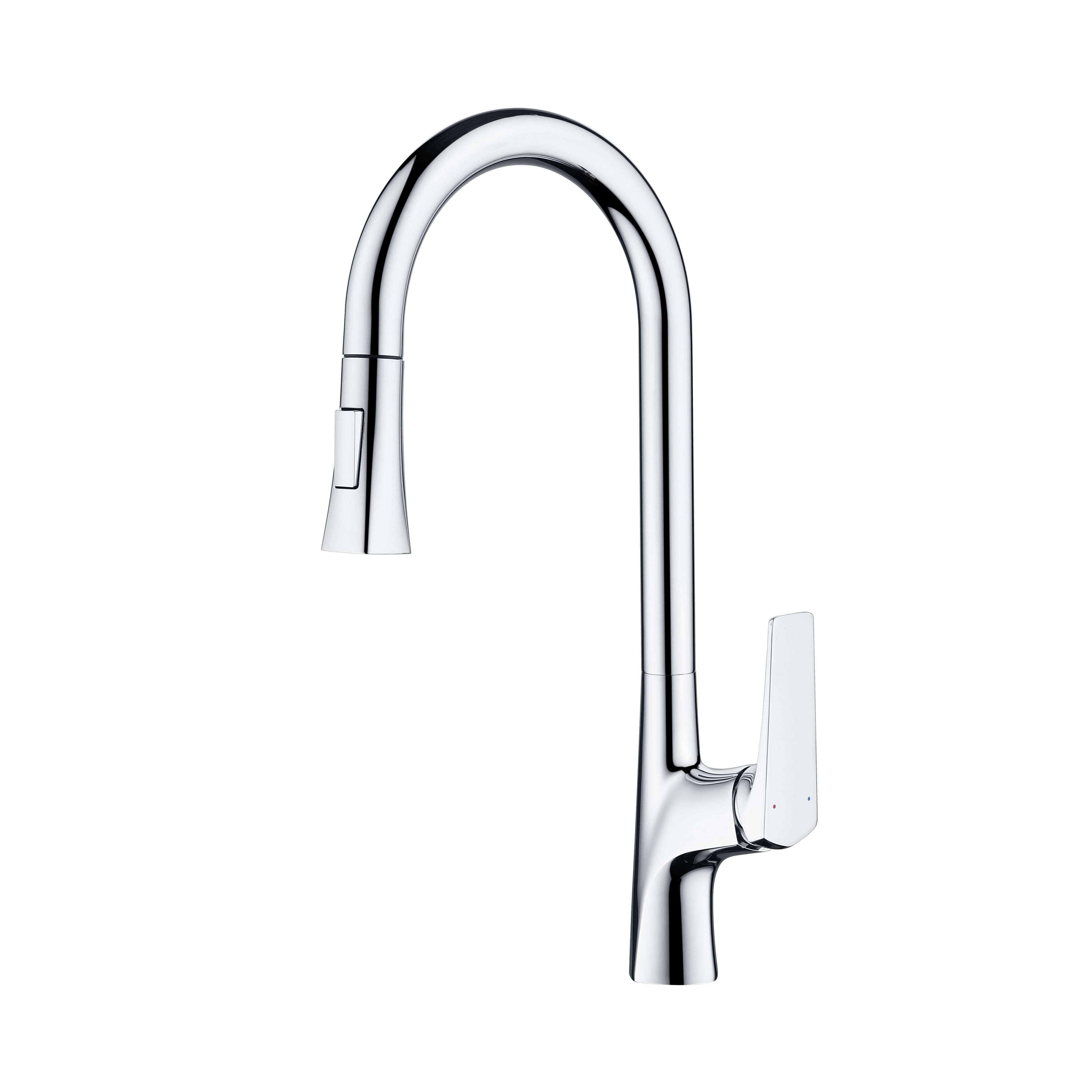 Evanka High End Brass Kitchen Faucet - Pull Down Sprayer, Round Handle, Easy Install | OEM