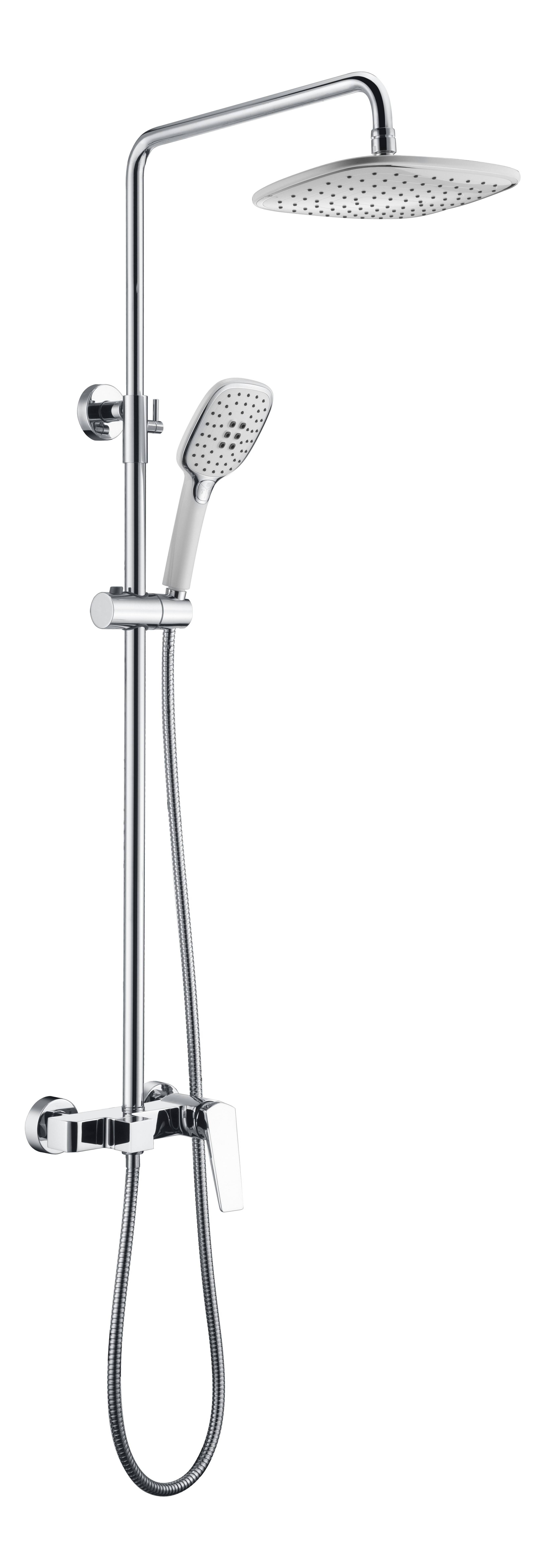 Evanka Exposed Shower System with Rainfall Showerhead & Hand Shower