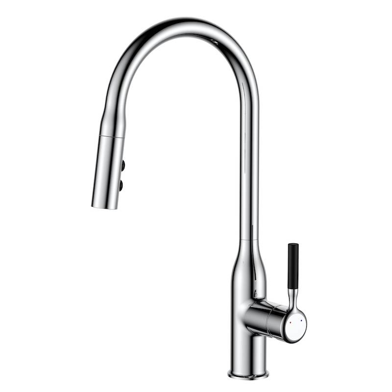 Pull Out Kitchen Faucet, Polished Chrome Brass Sink Faucet | EVANKA