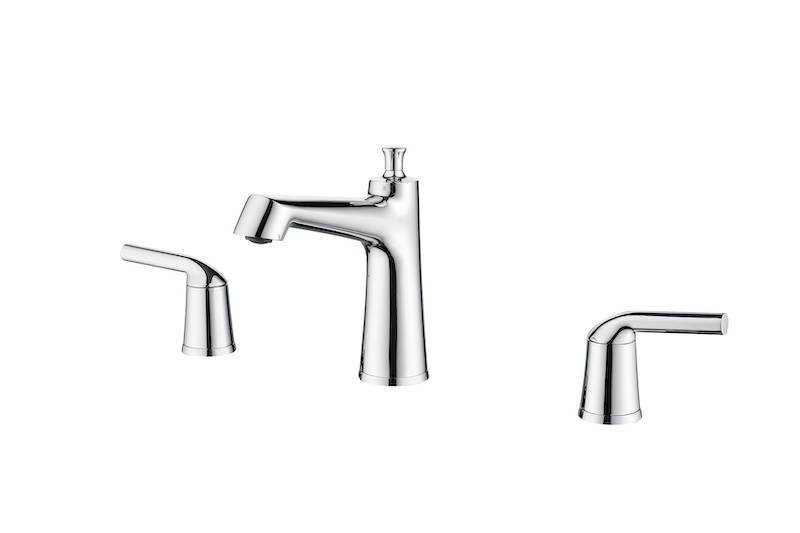 Widespread Bathroom Sink Faucet Chrome Brass Complete Set EVANKA