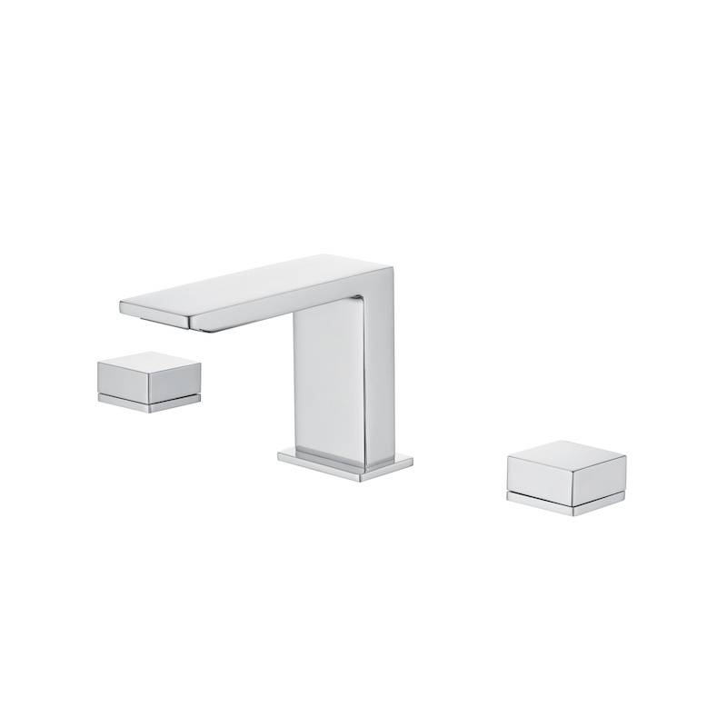 Modern Widespread Bathroom Faucet Chrome Brass Square Style EVANKA